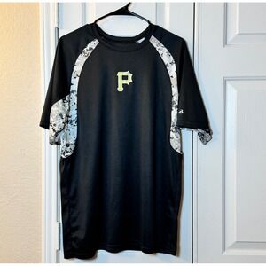 Pittsburgh Pirates Black Badger Sports Shirt with Gray & White Design Men's Sz L